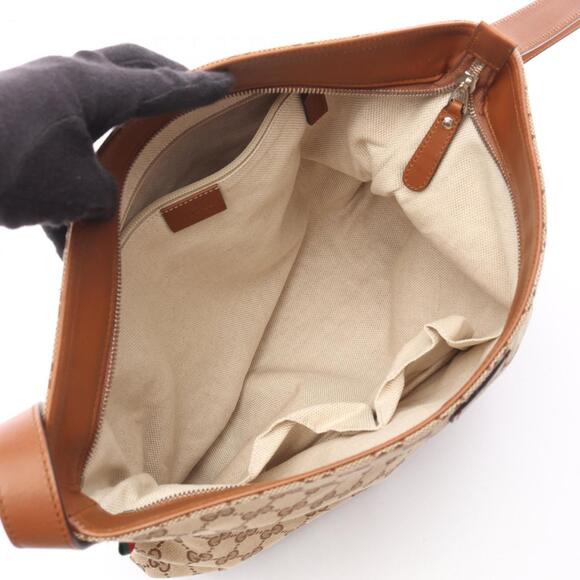 GUCCI Authentic Brown Leather Shoulder Bag - Picture 3 of 12